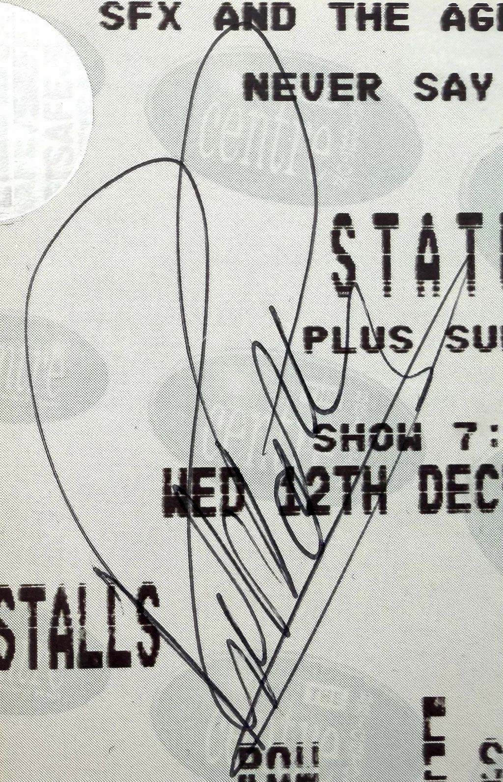 Status Quo Never Say Never Tour Signed Autographed Ticket, The Brighton Centre