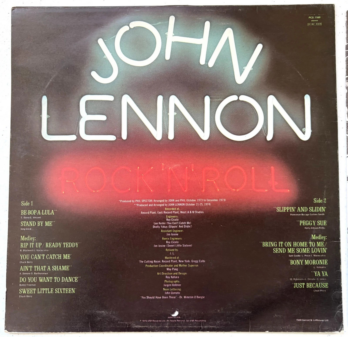 John Lennon - Rock 'N' Roll - LP 12" Vinyl Album (1975)