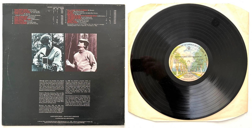 The Everly Brothers - Walk Right Back With The Everlys - LP 12" Album (1975)