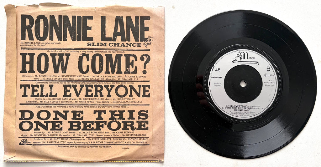 Ronnie Lane - How Come? - 7" Vinyl Single (1973)