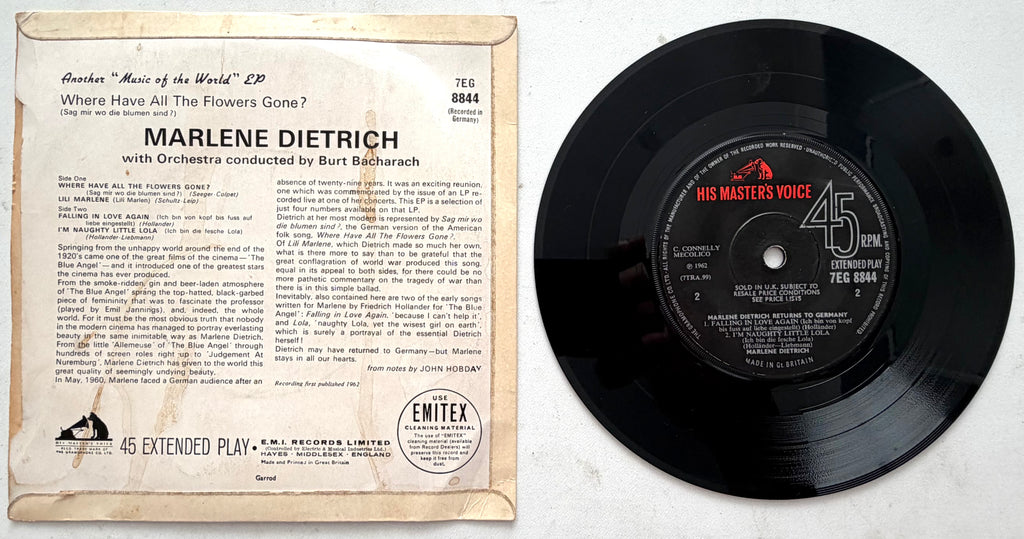 Marlene Dietrich Returns To Germany - 7" Vinyl EP (1962)