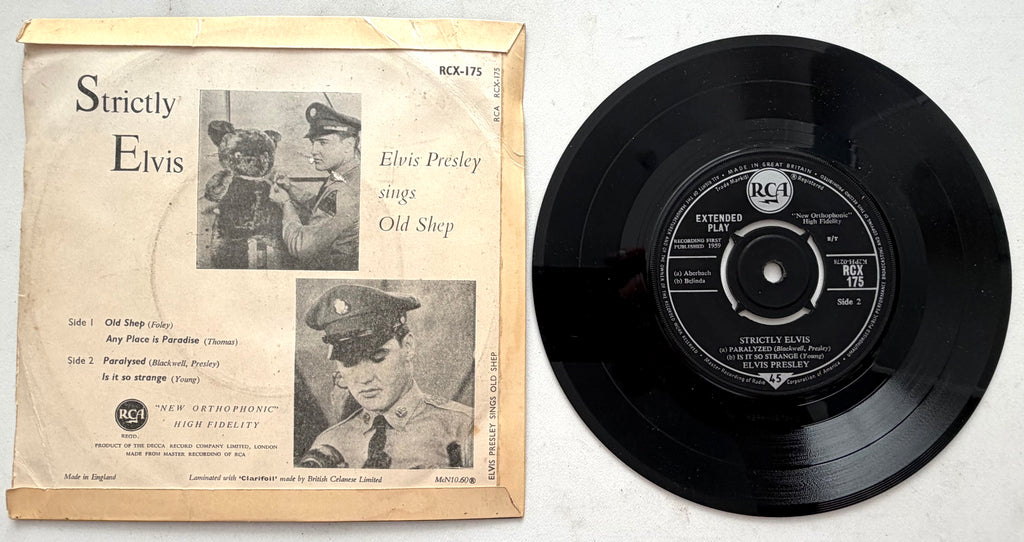 Elvis Presley - Strictly Elvis - 7" Vinyl EP (1959)