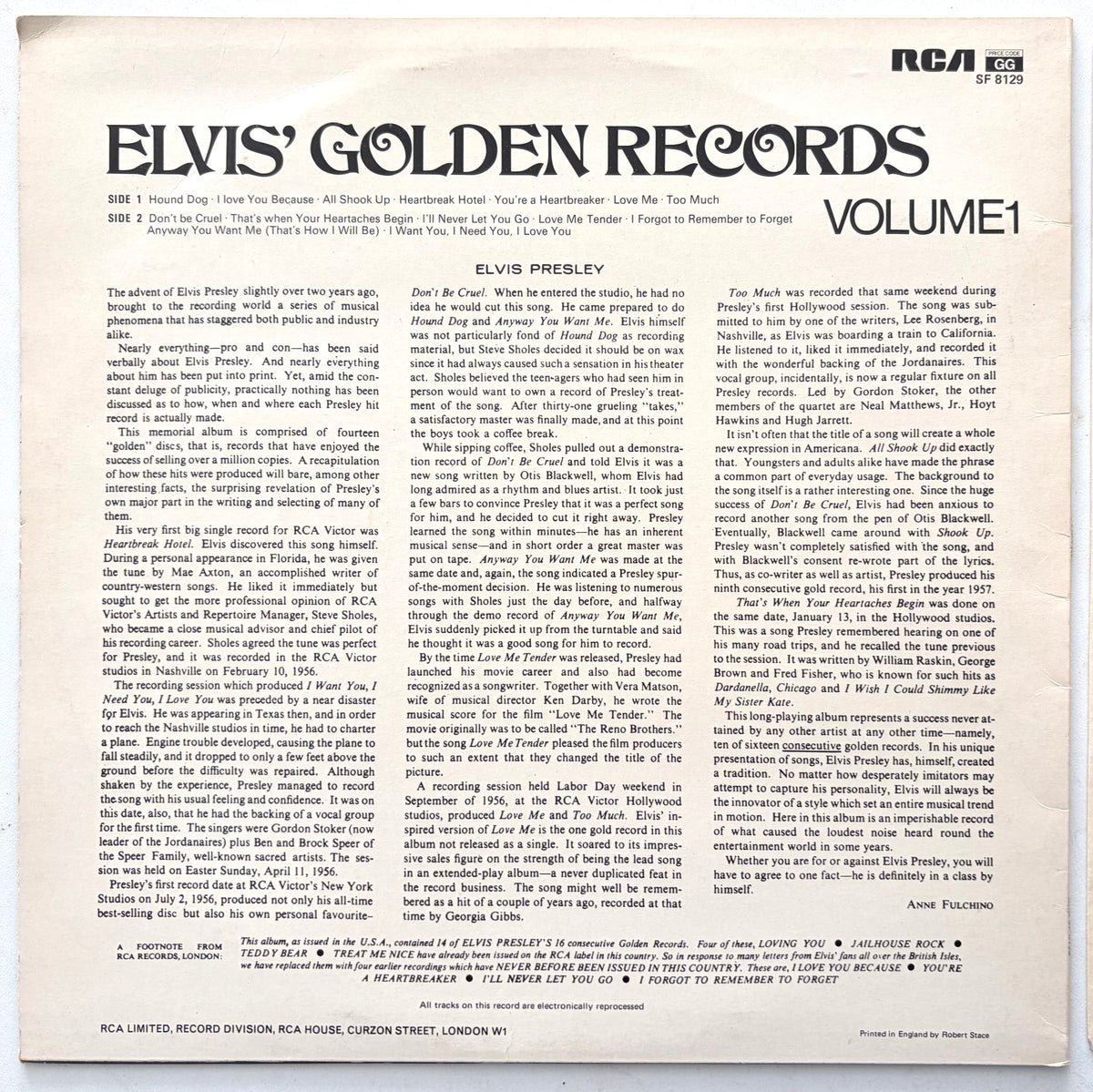 Elvis Presley - Elvis' Golden Records Vol.1 - LP 12" Vinyl Album (1970)