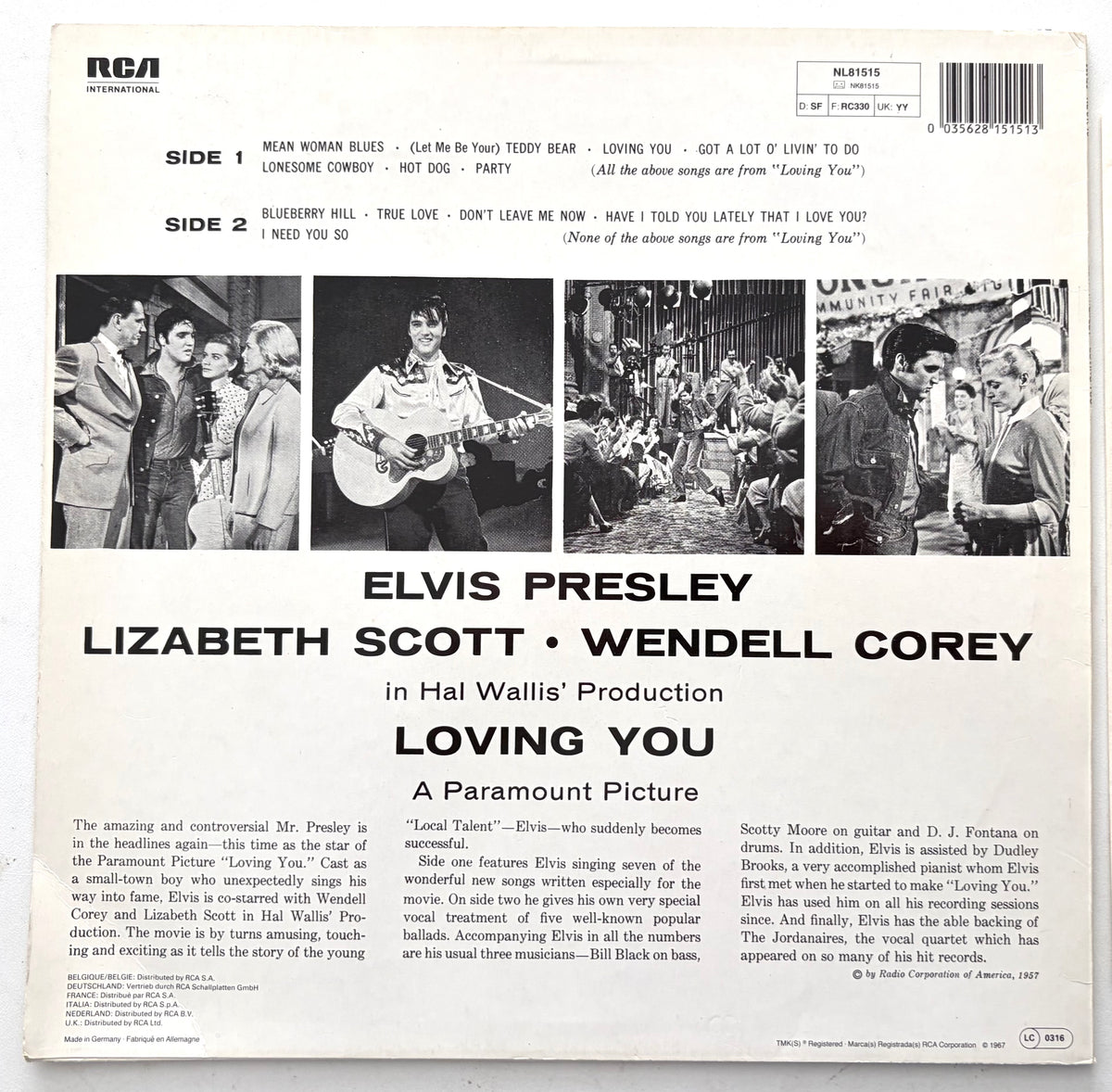 Elvis Presley - Loving You - LP 12" Vinyl Album (1983)
