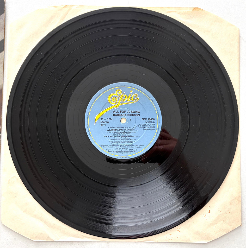 Barbara Dickson - All For A Song - LP 12" Vinyl Album (1981)