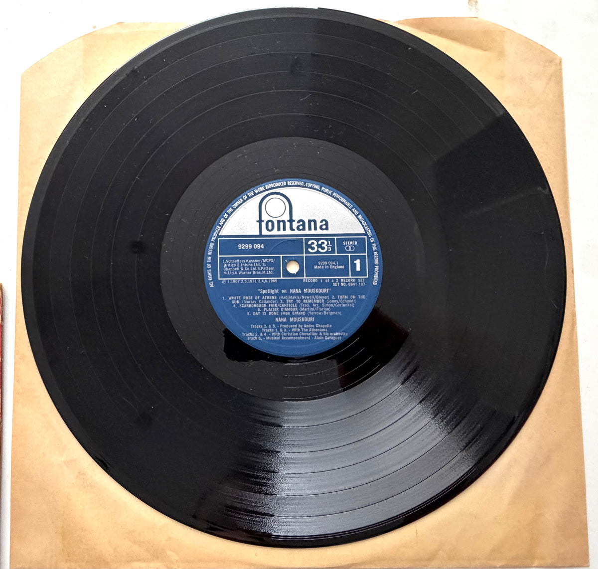 Nana Mouskouri - Spotlight On Nana Mouskouri - LP 12" Vinyl Album (1973)