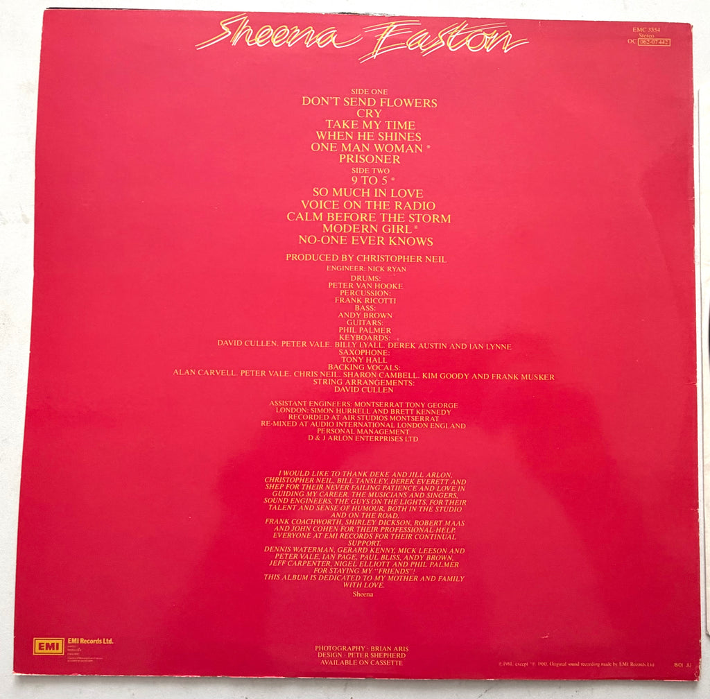 Sheena Easton - Take My Time - LP 12" Vinyl Album (1981)