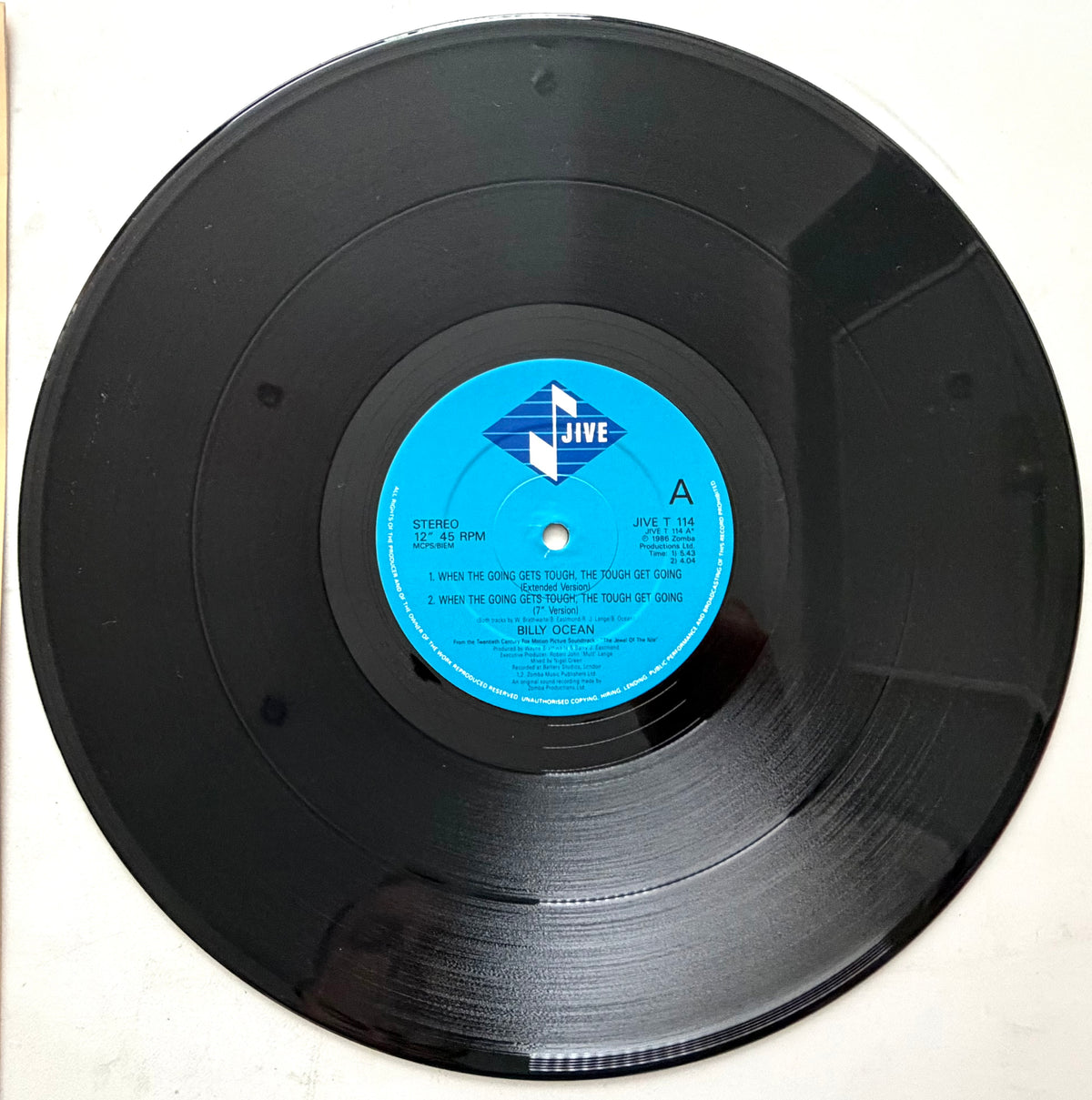 Billy Ocean - When The Going Gets Tough, The Tough Get Going - 12" Single (1986)