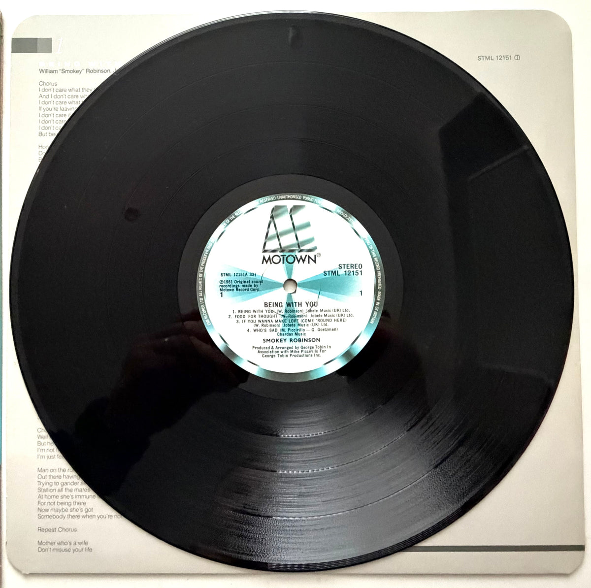 Smokey Robinson - Being With You - LP 12" Vinyl (1981)