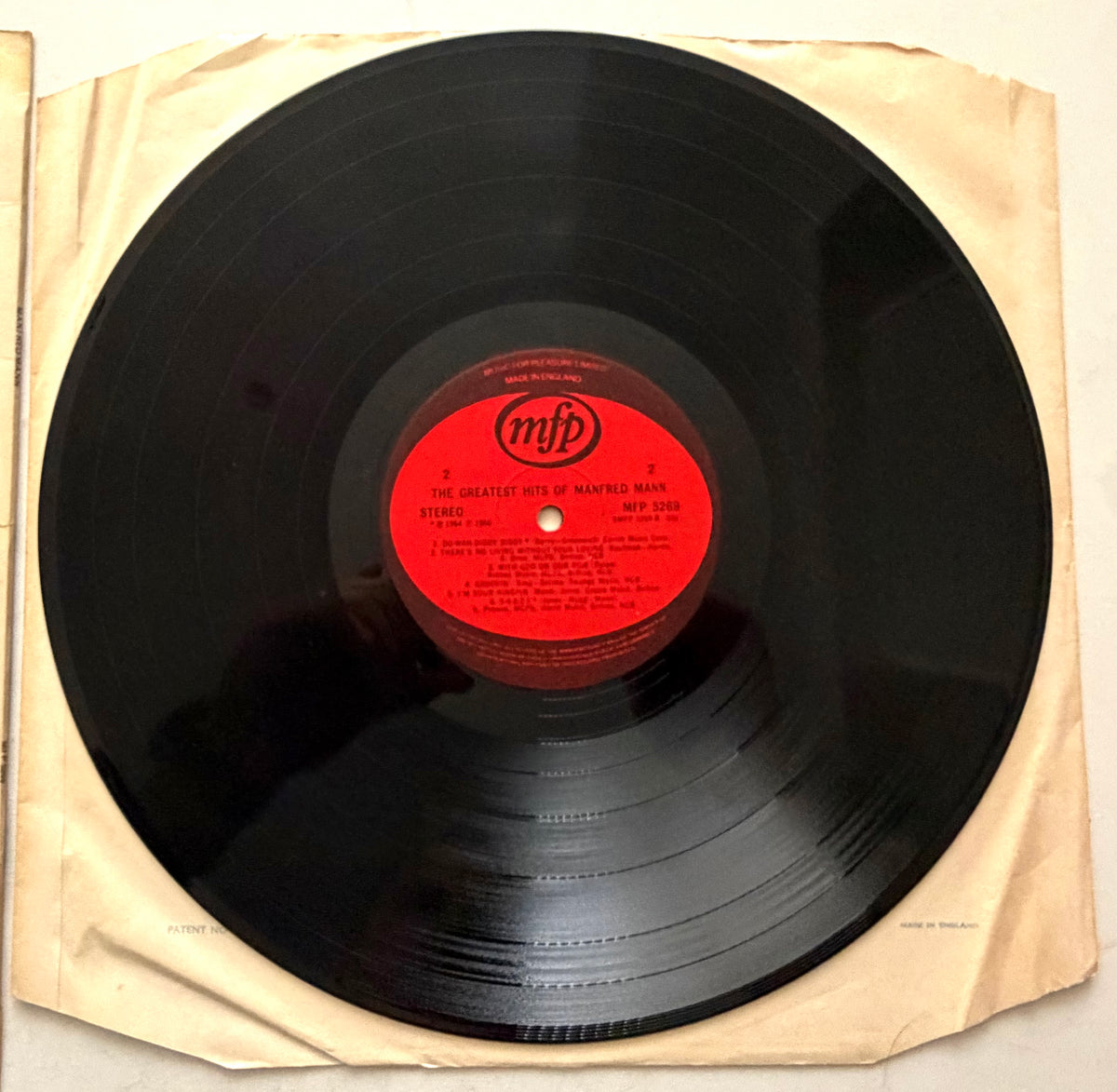 Manfred Mann - The Greatest Hits Of Manfred Man - LP 12" Vinyl (1966)