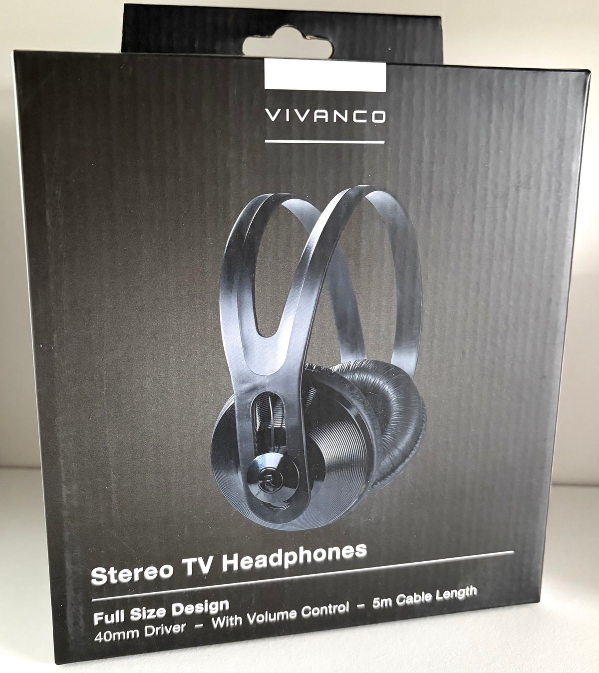 Vivanco Wired Stereo SR97 TV Headphones, Black, 5m Cable Length