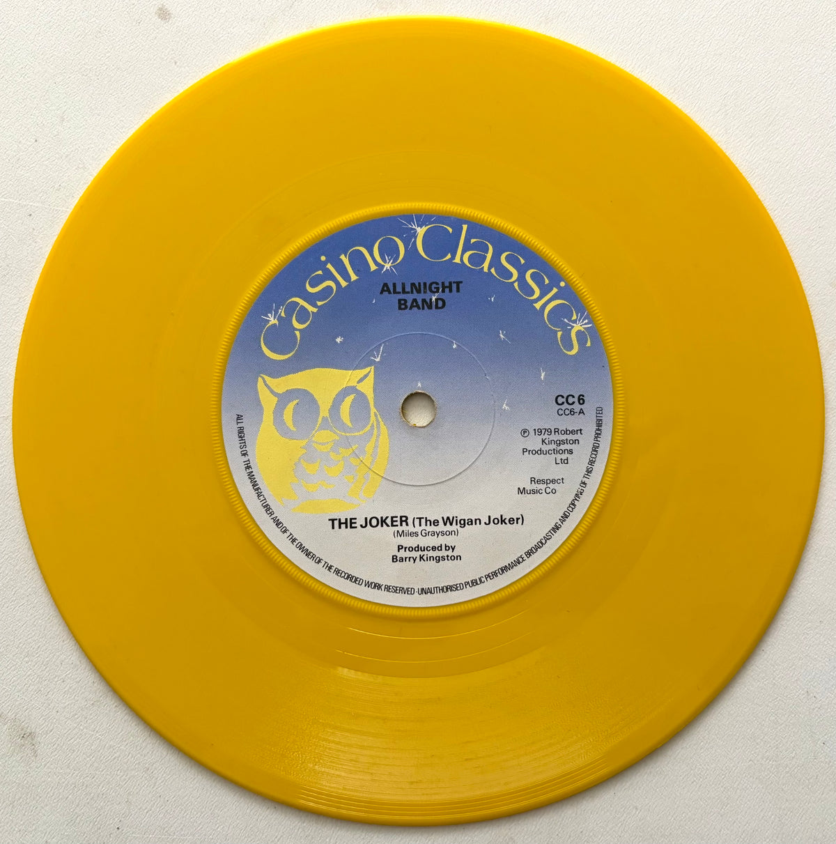 Allnight Band - The Joker - 7" Yellow Vinyl Single (1979)
