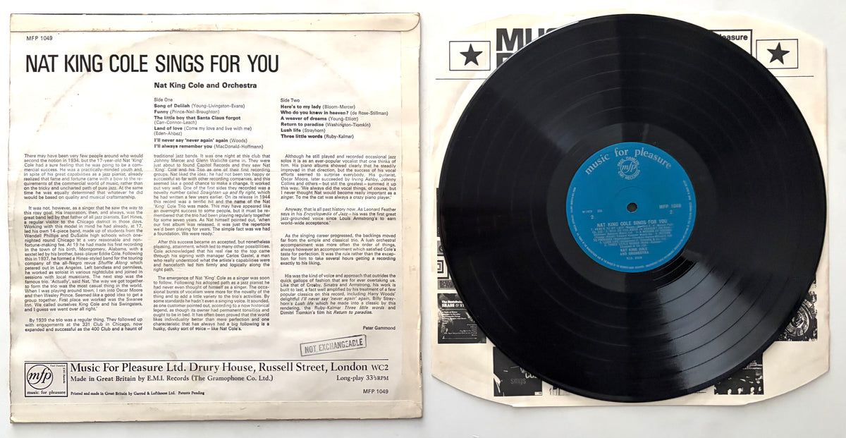 Nat King Cole - Sings For You - LP 12" Vinyl Album (1965)