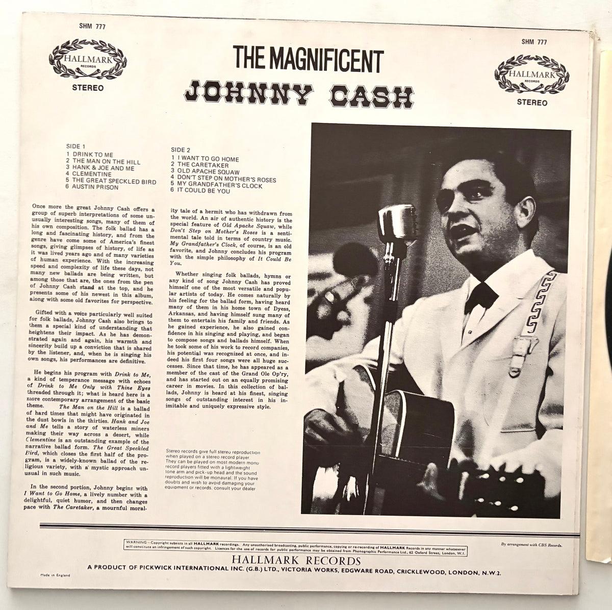 Johnny Cash - The Magnificent Johnny Cash - LP 12" Vinyl Album (1972)