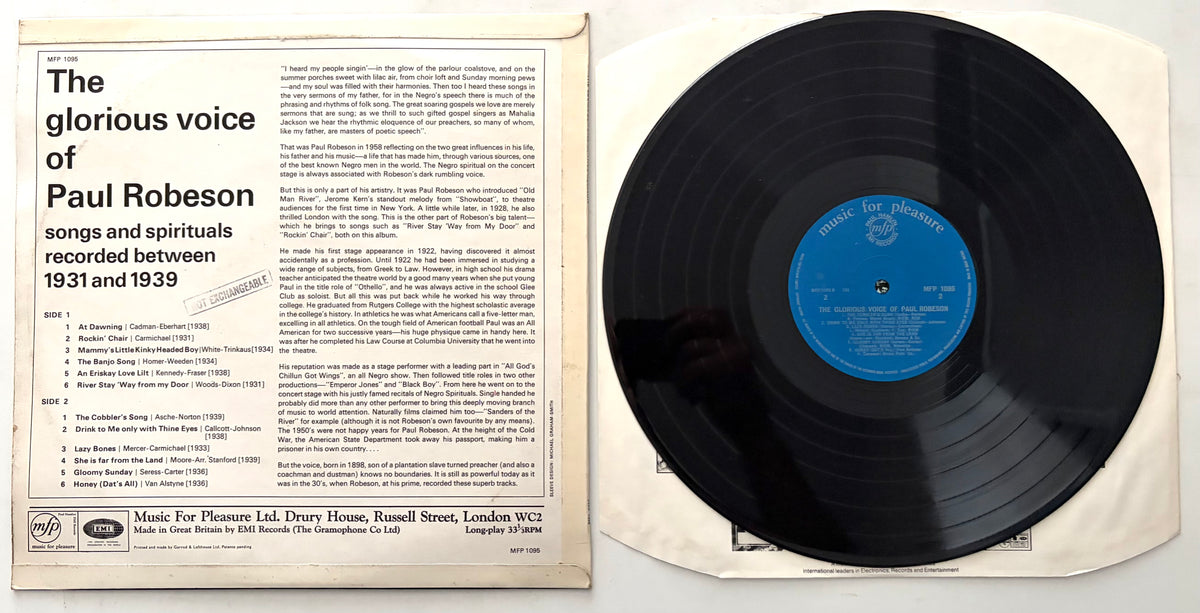 Paul Robeson - The Glorious Voice Of Paul Robeson - LP 12" Vinyl Album (1966)