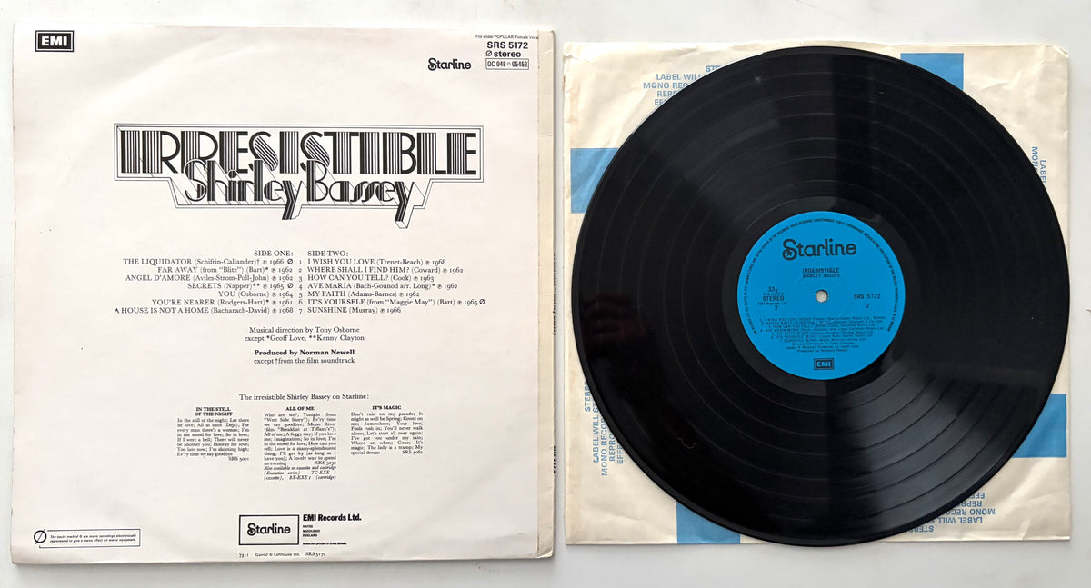 Shirley Bassey - Irresistible - LP 12" Vinyl Album (1973)