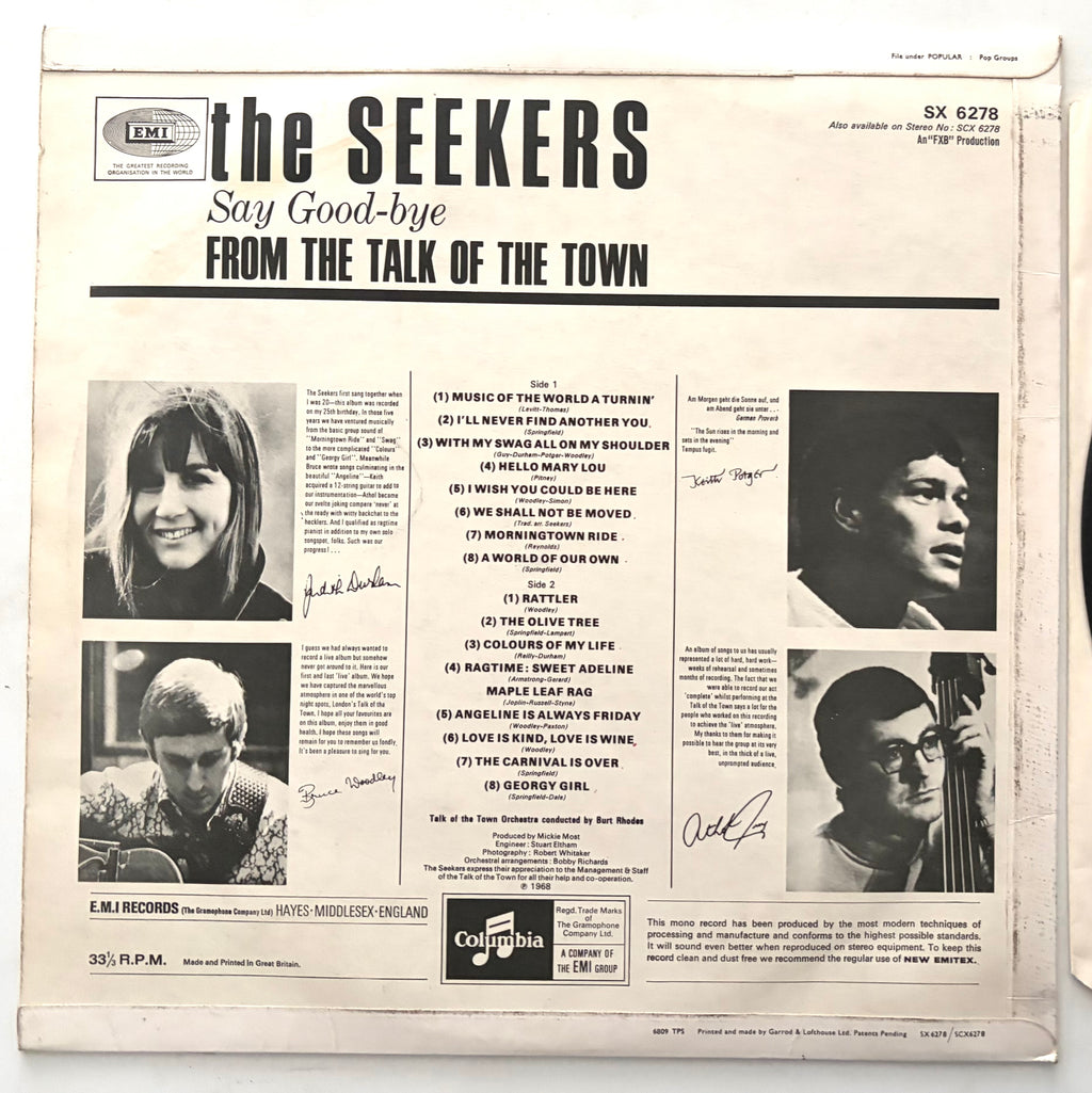 The Seekers - The Seekers At The Talk Of The Town - LP 12" Vinyl Album (1968)