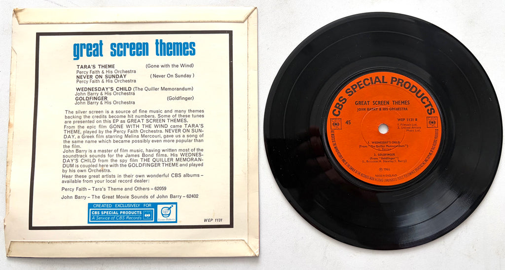 Percy Faith & His Orchestra/John Barry & His Orchestra - Great Screen Themes - 7" Vinyl Single (1961)