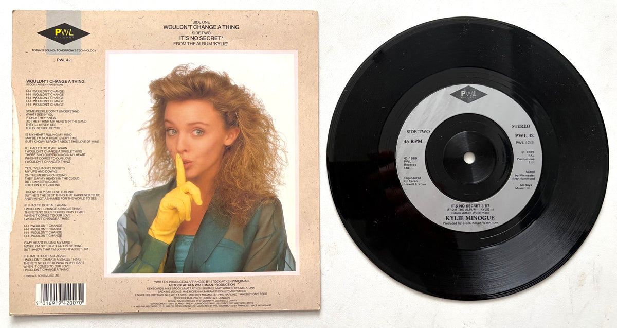 Kylie Minogue - Wouldn't Change A Thing - 7" Vinyl Single (1989)