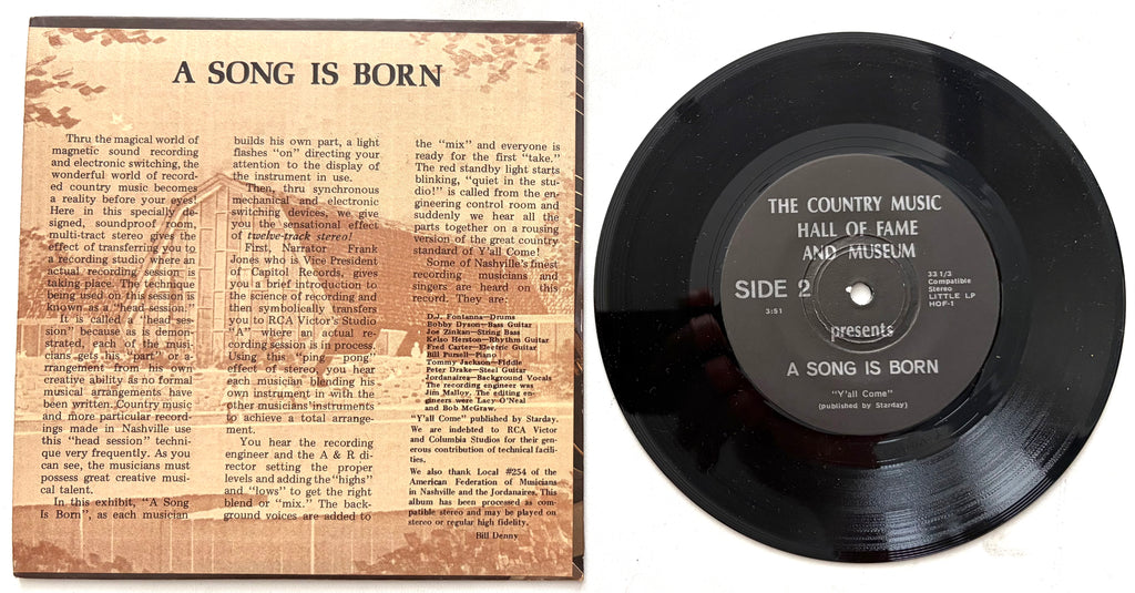 The Country Music Hall Of Fame And Museum Presents A Song Is Born - 7" Vinyl EP