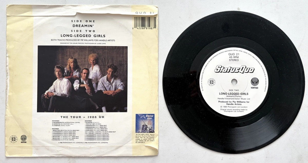 Status Quo, Dreamin', Signed Autographed 7" Vinyl Single