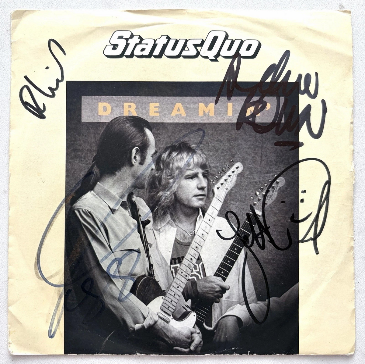 Status Quo, Dreamin', Signed Autographed 7" Vinyl Single