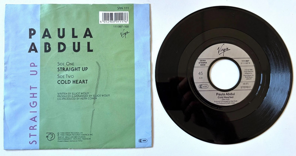Paula Abdul - Straight Up - 7" Vinyl Single (1988)